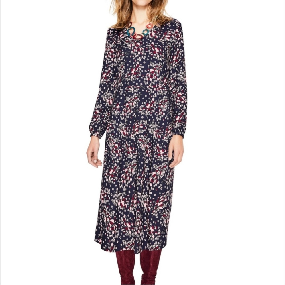 Boden v neck floral midi dress size‎ 14